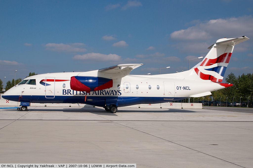 OY-NCL, 2001 Fairchild Dornier 328-310 328JET C/N 3192, Sun Air Dornier 328Jet in British Airways colors