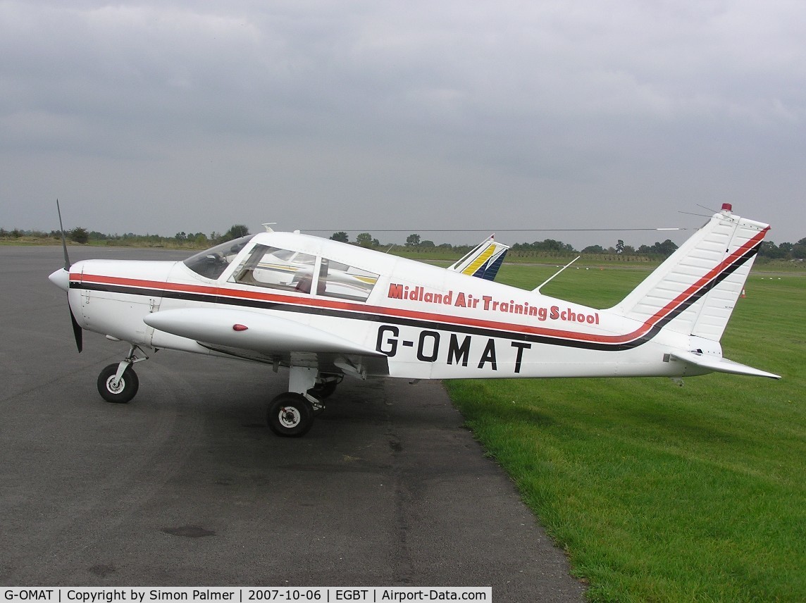 G-OMAT, 1971 Piper PA-28-140 Cherokee C/N 28-7125139, PA-28 visiting Turweston from Coventry