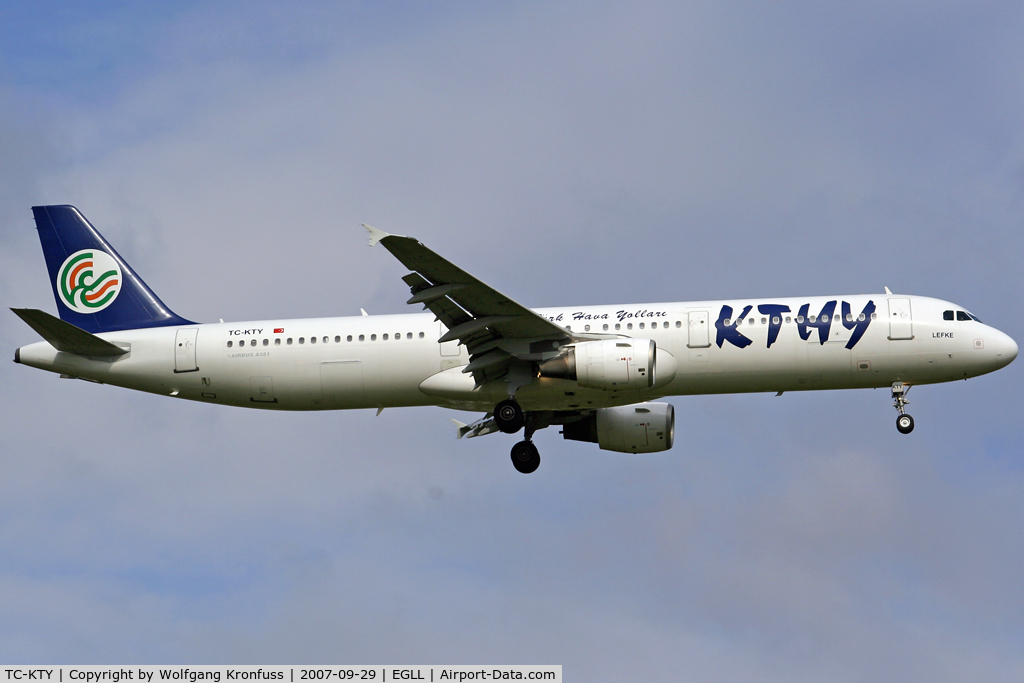 TC-KTY, 1999 Airbus A321-211 C/N 1012, on final RWY09L
