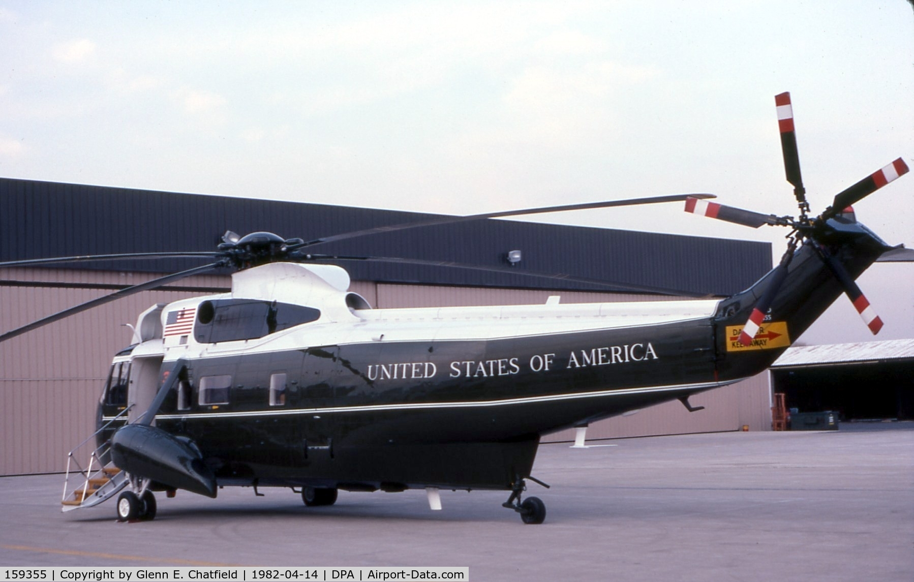 159355, Sikorsky VH-3D Sea King C/N 61729, Marine One in for a visit in Geneva, IL by President Reagan