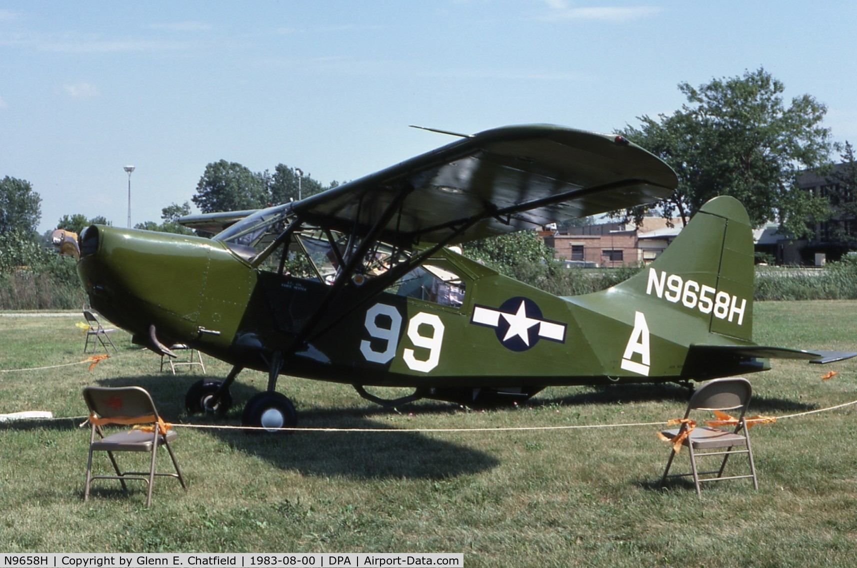 N9658H, 1944 Stinson L-5E Sentinel C/N 4297, At the fly-in/drive-in breakfast