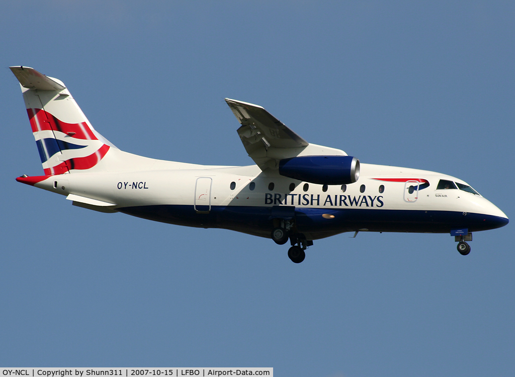 OY-NCL, 2001 Fairchild Dornier 328-310 328JET C/N 3192, Landing rwy 14R