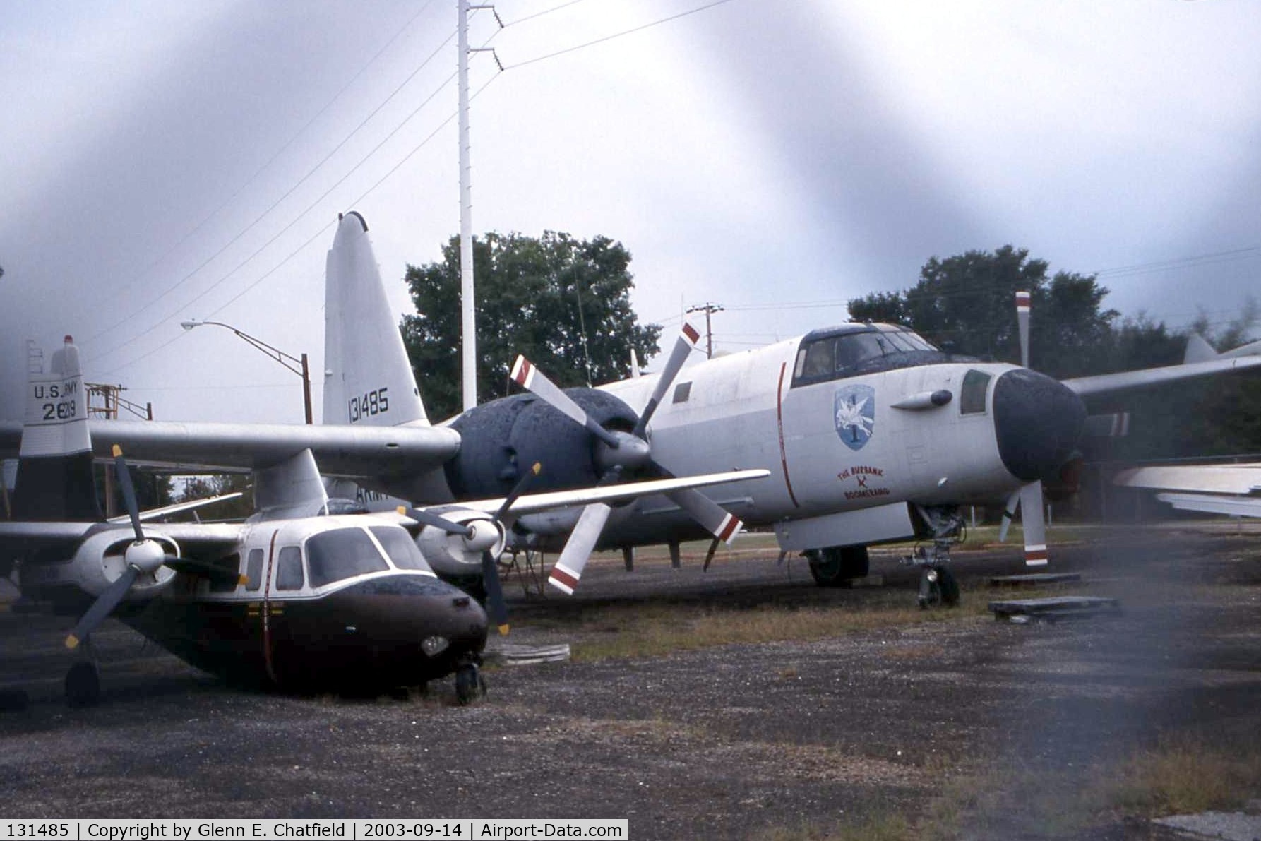 131485, Lockheed AP-2E Neptune C/N 426-5366, AP-2E shot through a chain link fence at the Army Aviation Museum