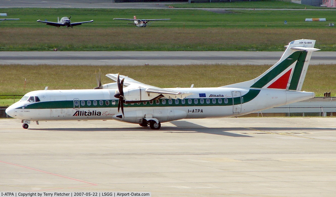 I-ATPA, 1999 ATR 72-212A C/N 626, at Geneva on the day of EBACE2007 exhibition