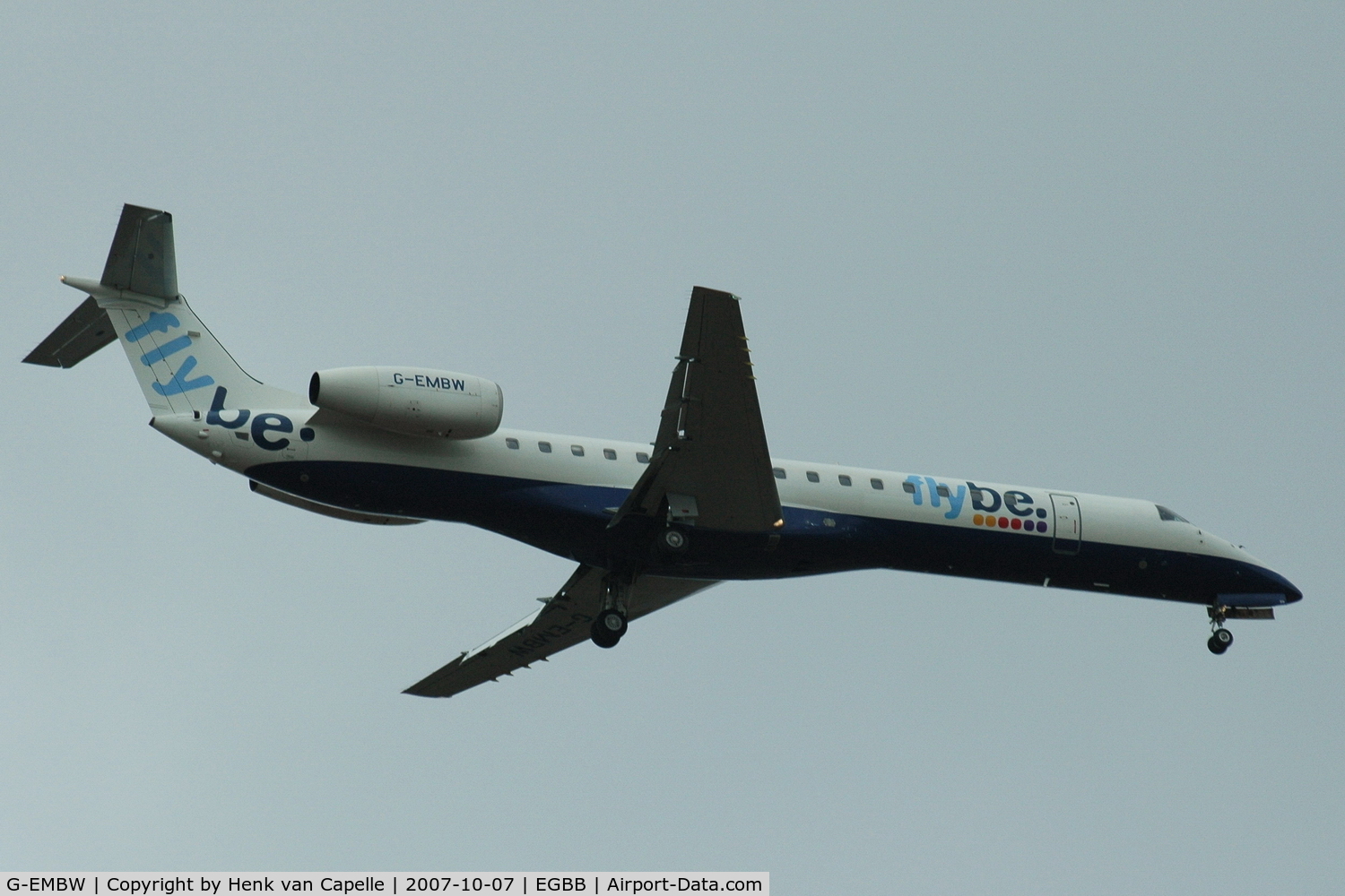 G-EMBW, 2001 Embraer EMB-145EU (ERJ-145EU) C/N 145546, Flybe EMB-145 approaching Birmingham airport