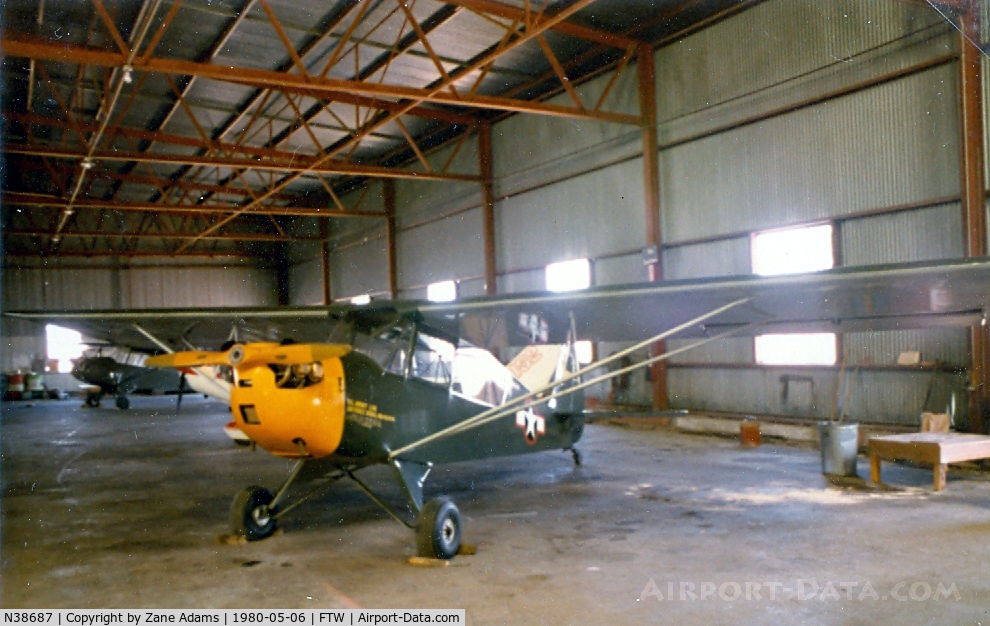 N38687, 1948 Piper PA-11 Cub Special C/N 7195, In the CAF hanger at Mecham Field