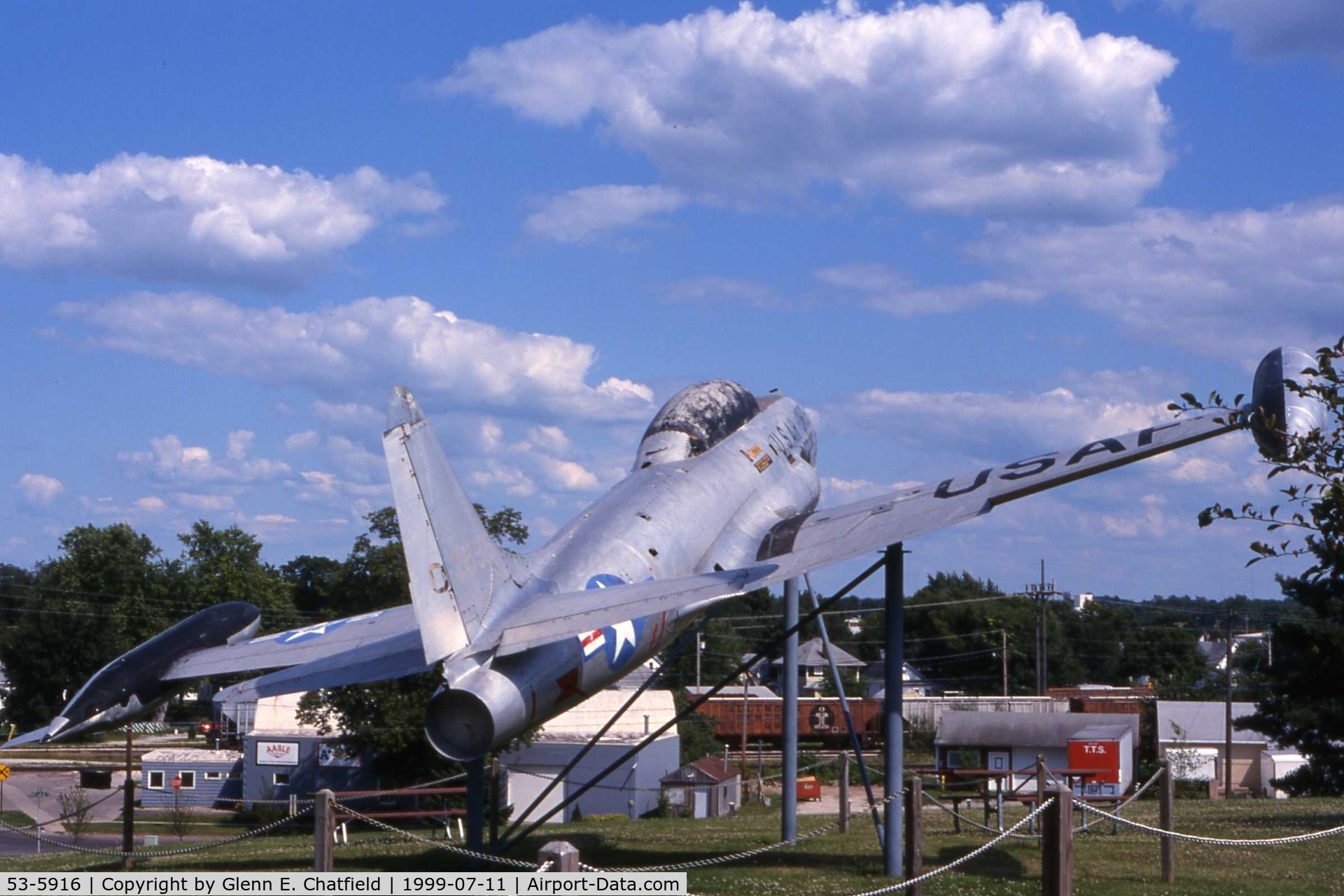 53-5916, 1953 Lockheed T-33A-1-LO Shooting Star C/N 580-9392, T-33A at the Veteran's Memorial in Cedar Rapids, IA