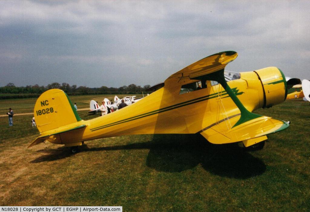 N18028, 1937 Beech D17S Staggerwing C/N 147, Old photo at Popham fly-in