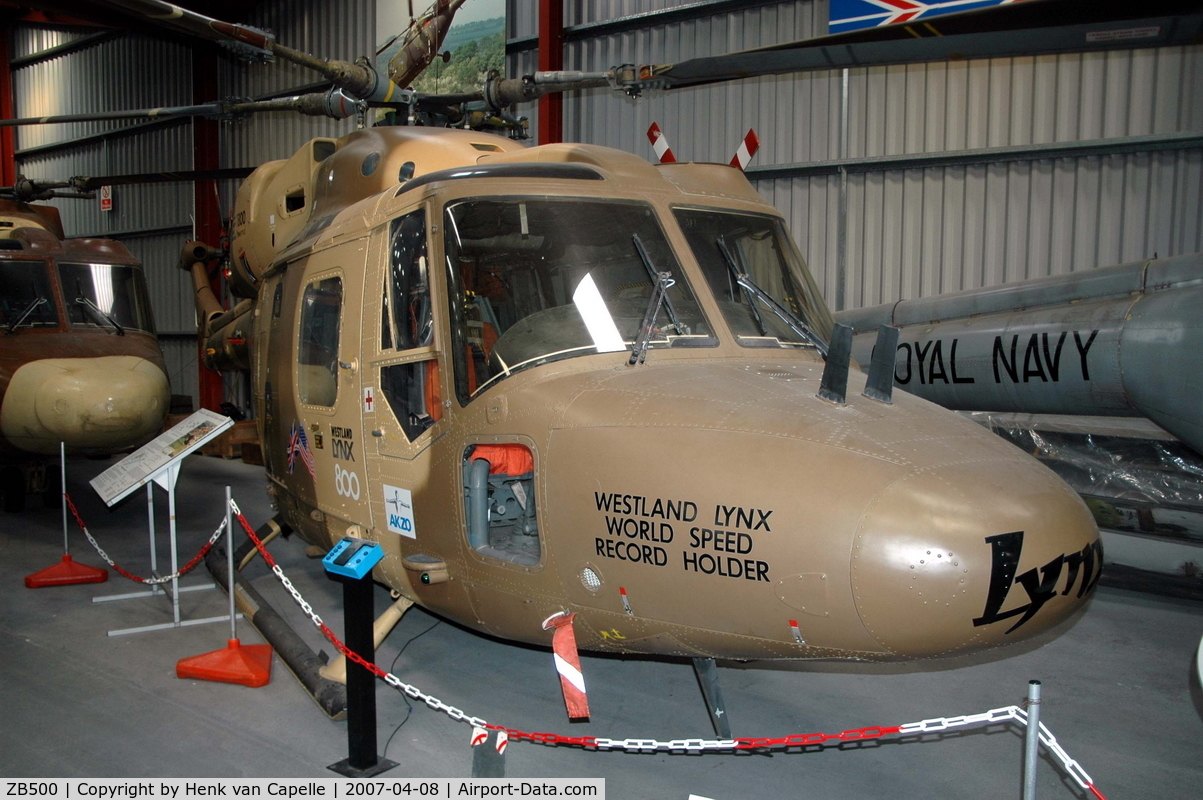 ZB500, Westland Lynx 800 C/N 102, Lynx 800 in the Helicopter Museum in Weston-super-Mare, UK
