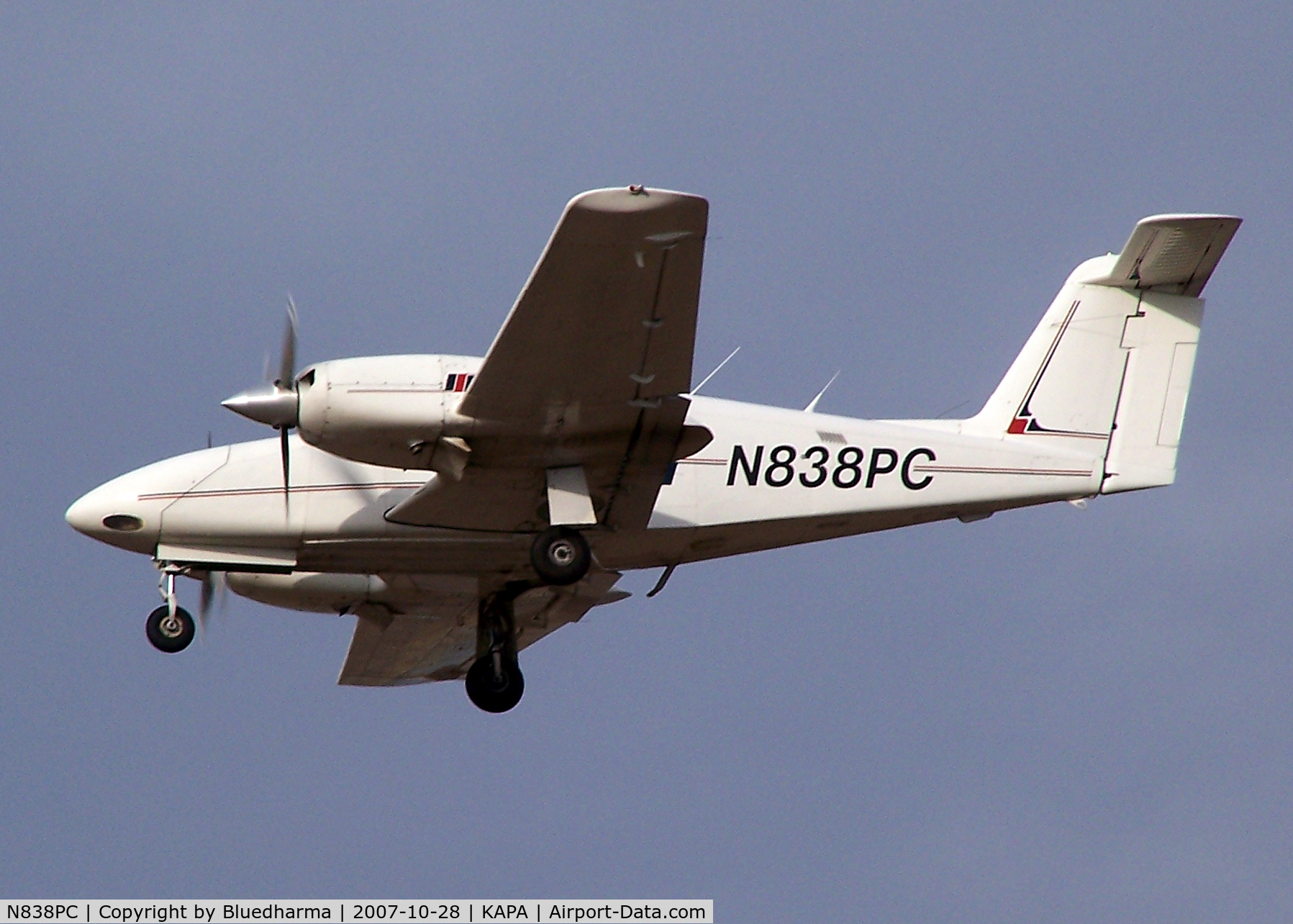 N838PC, 1981 Piper PA-44-180T Turbo Seminole C/N 44-8107056, Approach to 17L (touch and go)