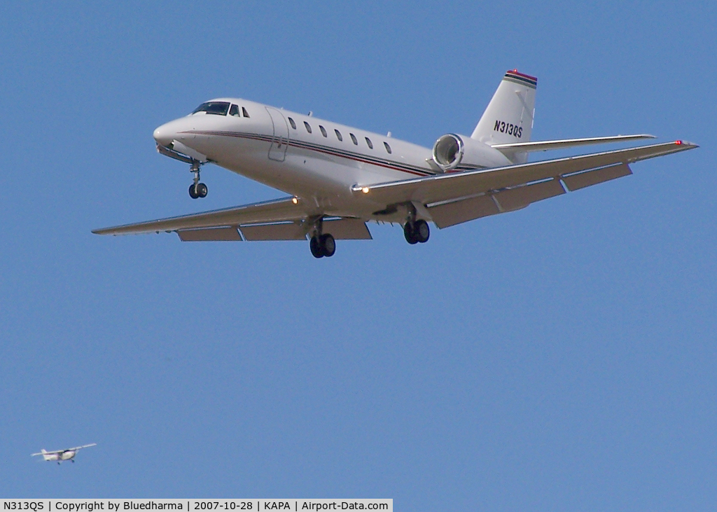 N313QS, 2007 Cessna 680 Citation Sovereign C/N 680-0140, Approach to 17L