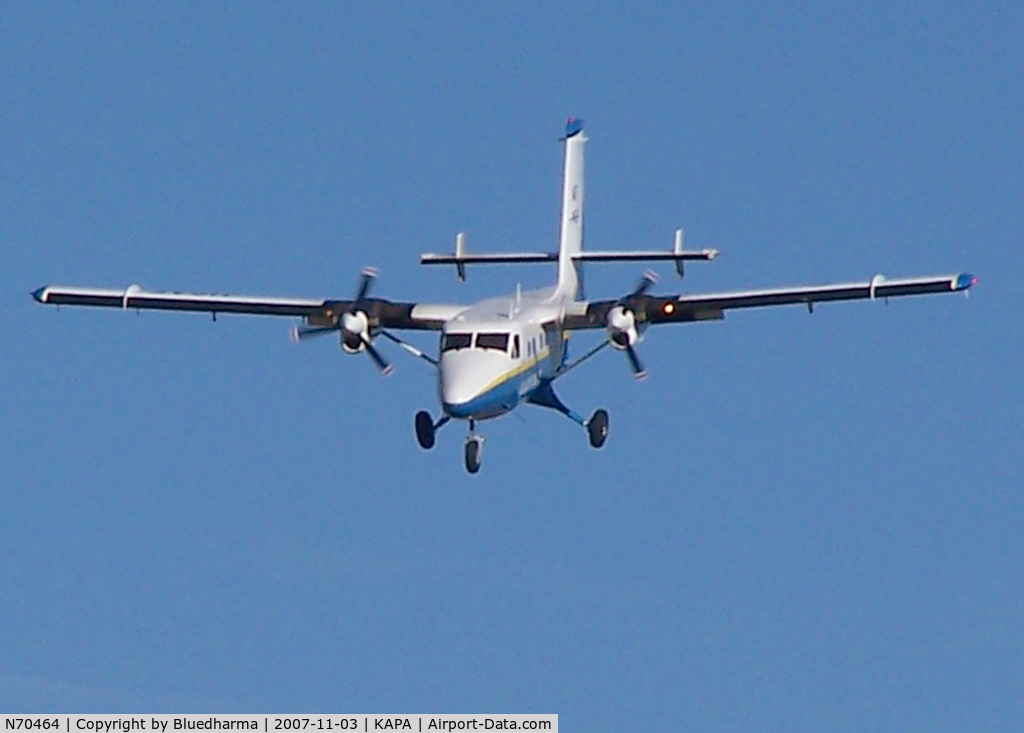 N70464, 1977 De Havilland Canada UV-18B (DHC-6 Twin Otter) C/N 555, Setting up for approach to 17L