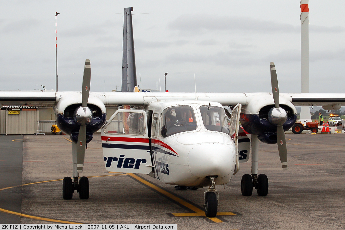 ZK-PIZ, 1977 Britten-Norman BN-2A-26 Islander C/N 2012, Just arrived from Great Barrier Island