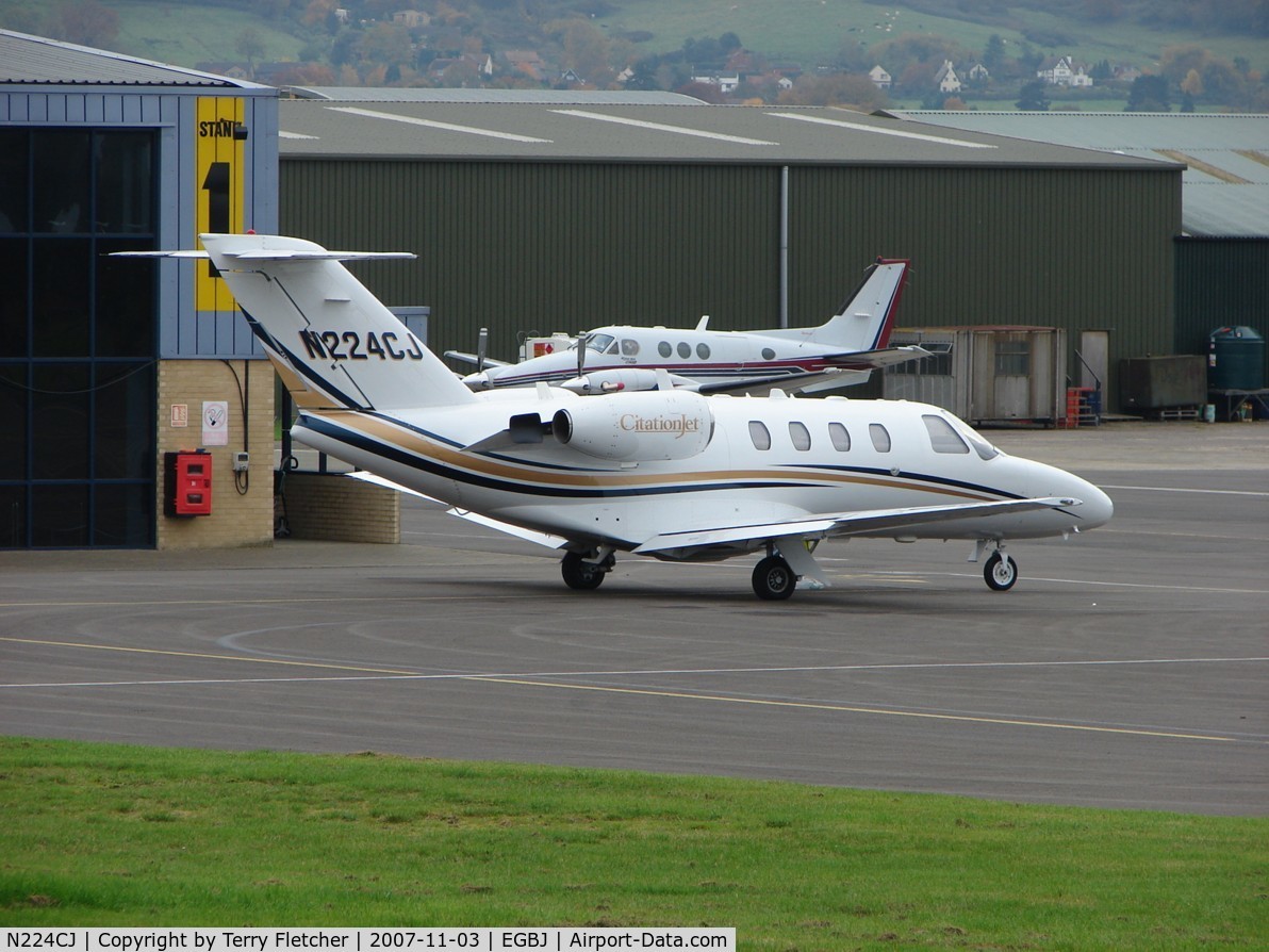 N224CJ, 1997 Cessna 525 CitationJet C/N 525-0224, Busy late afternoon at Gloucestershire (Staverton) Airport