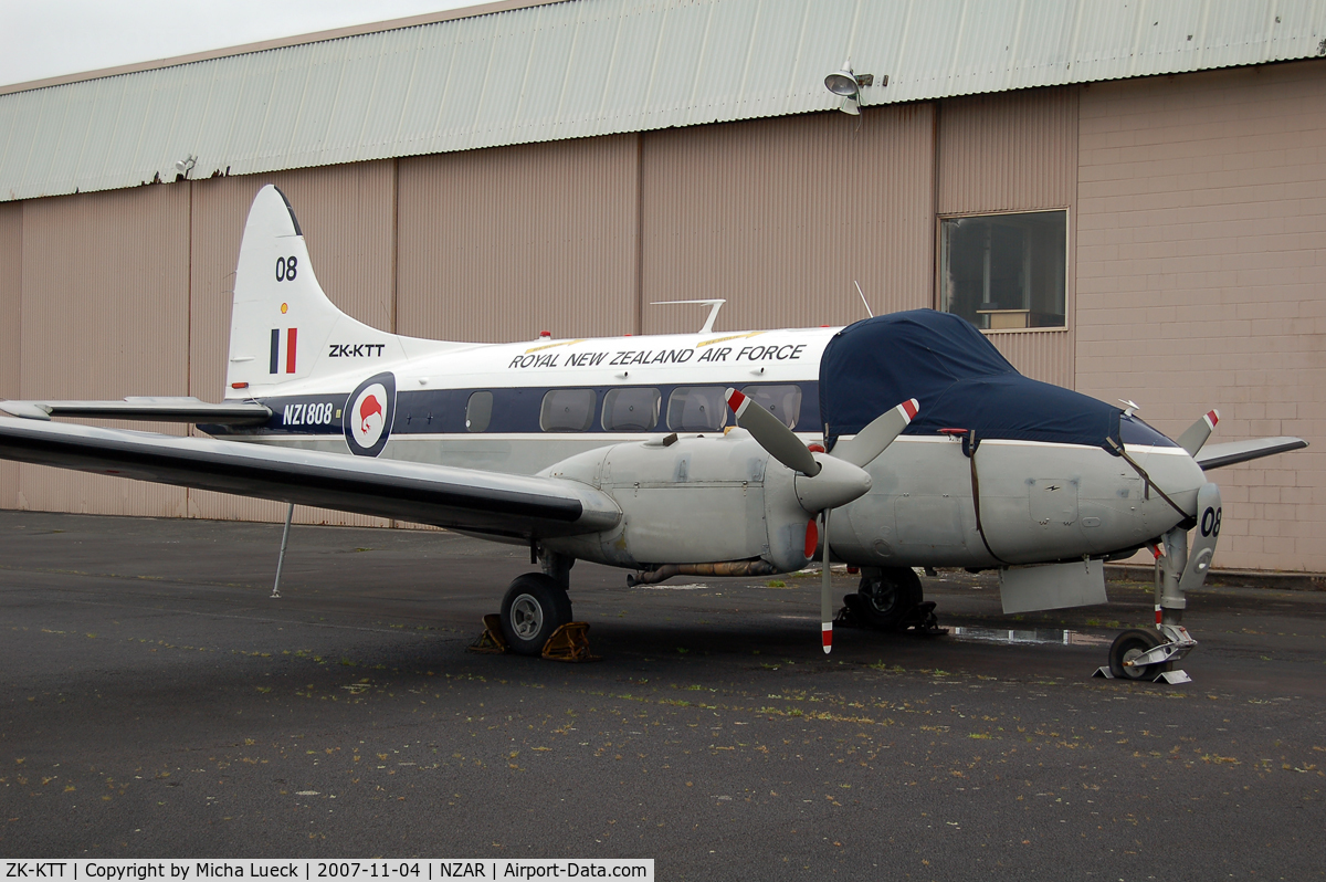 ZK-KTT, 1951 De Havilland DH-104 Dove 1B C/N 04324, At Ardmore Aerodrome