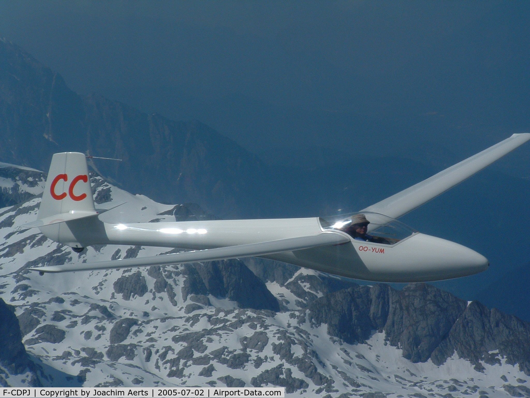 F-CDPJ, Glasflugel H-201B Standard Libelle C/N 160, overhead austrian alps