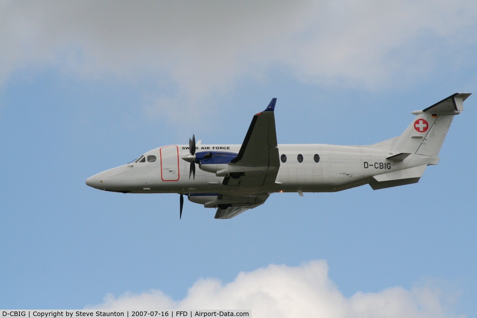 D-CBIG, 1997 Beech 1900D C/N UE-288, Royal International Air Tattoo 2007 (Note Swiss Air Force Markings)