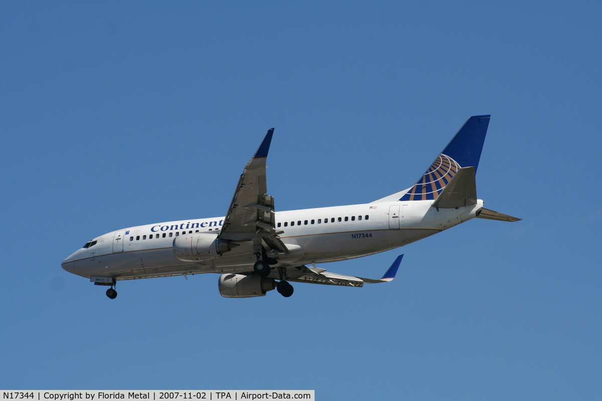 N17344, 1987 Boeing 737-3TO C/N 23582, Continental