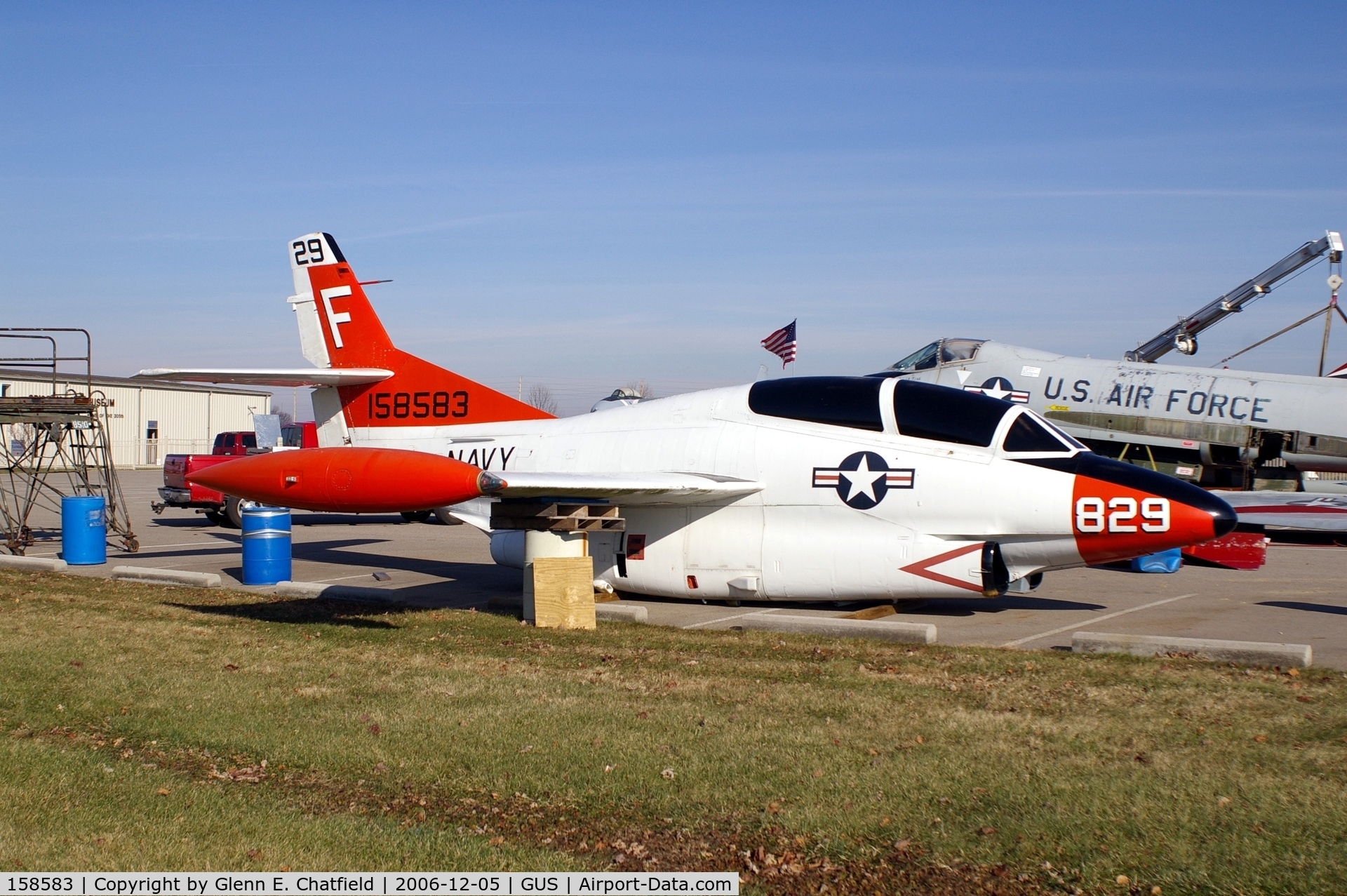 158583, Rockwell T-2C Buckeye C/N 346-9, T-2C just arrived for the Grissom AFB Museum