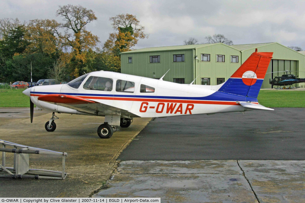 G-OWAR, 1986 Piper PA-28-161 Cherokee Warrior II C/N 28-8616054, Ex: N9521N > TF-OBO > G-OWAR - Originally owned to; BLS Aviation Ltd in February 1988 & Currently with; Bickertons Aerodromes Ltd since April 1992