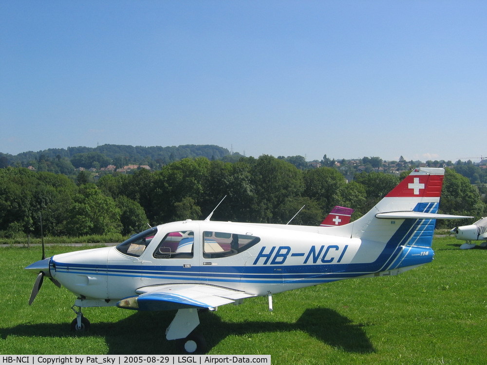 HB-NCI, 1977 Rockwell Commander 114 C/N 14208, In Lausanne airport, in the grass during a meeting