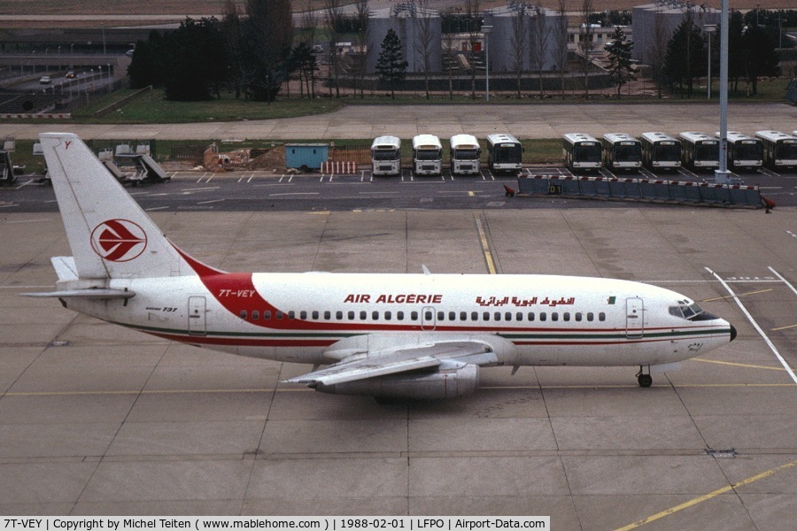 7T-VEY, 1982 Boeing 737-2D6 C/N 22766, Air Algerie arriving at Orly-Sud