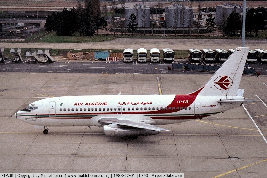 7T-VJB, 1982 Boeing 737-2T4 C/N 22801, Air Algerie at Orly-Sud