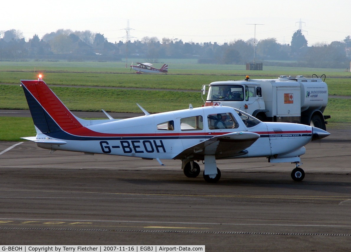G-BEOH, 1977 Piper PA-28R-201T Cherokee Arrow III C/N 28R-7703038, Pa-28RT-201T at Gloucestershire (Staverton) Airport