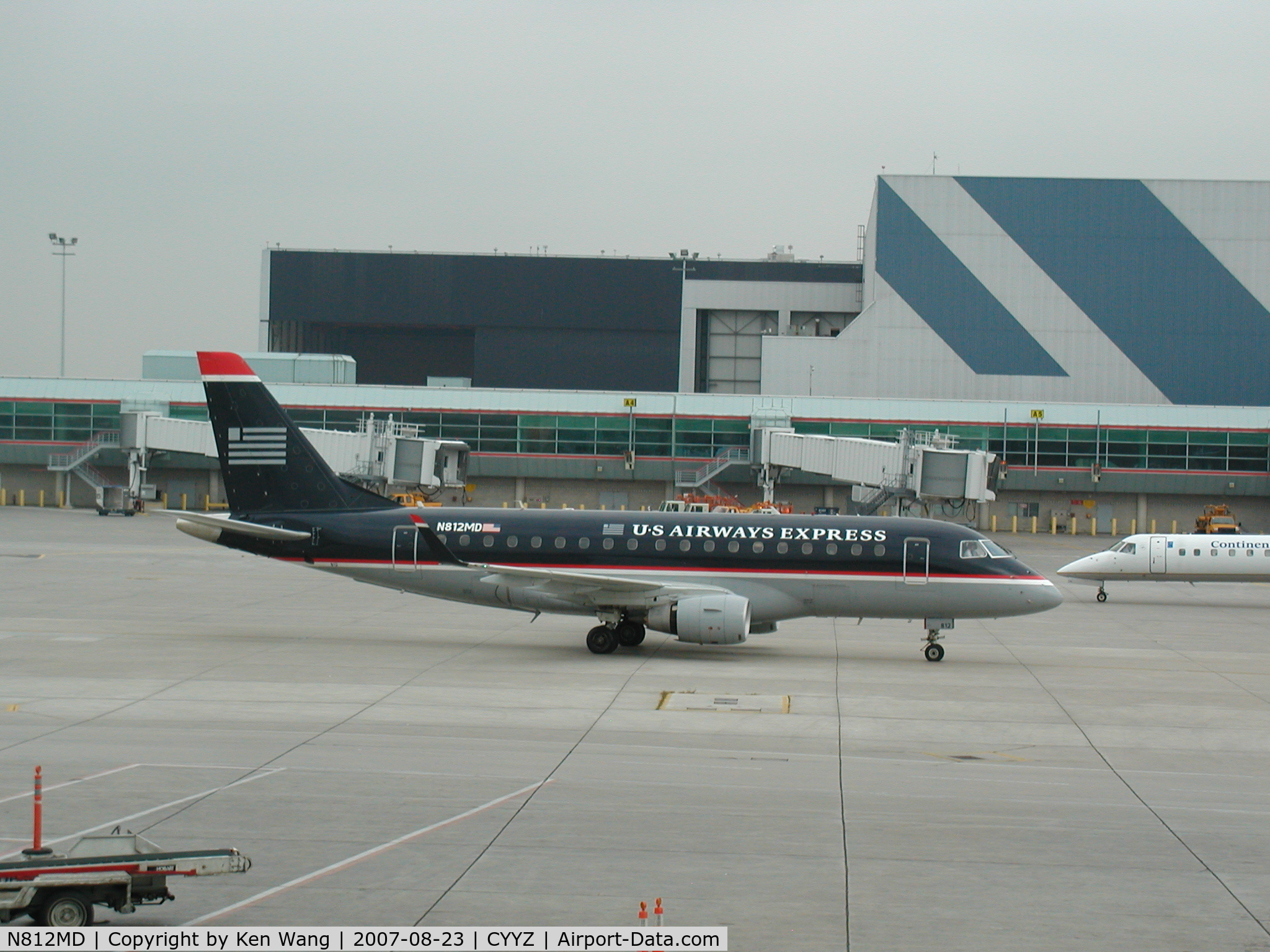N812MD, 2004 Embraer 170SU (ERJ-170-100SU) C/N 17000030, US Airways ERJ 170 just arrived at Toronto Pearson Airport