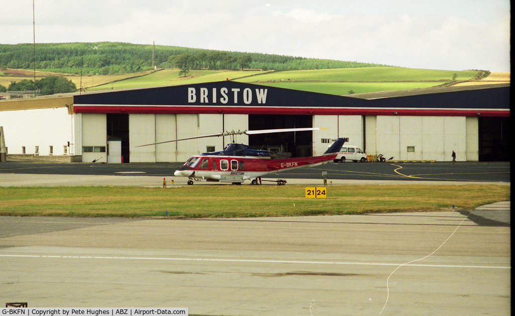 G-BKFN, 1982 Bell 214ST C/N 28109, G-BKFN at Aberdeen