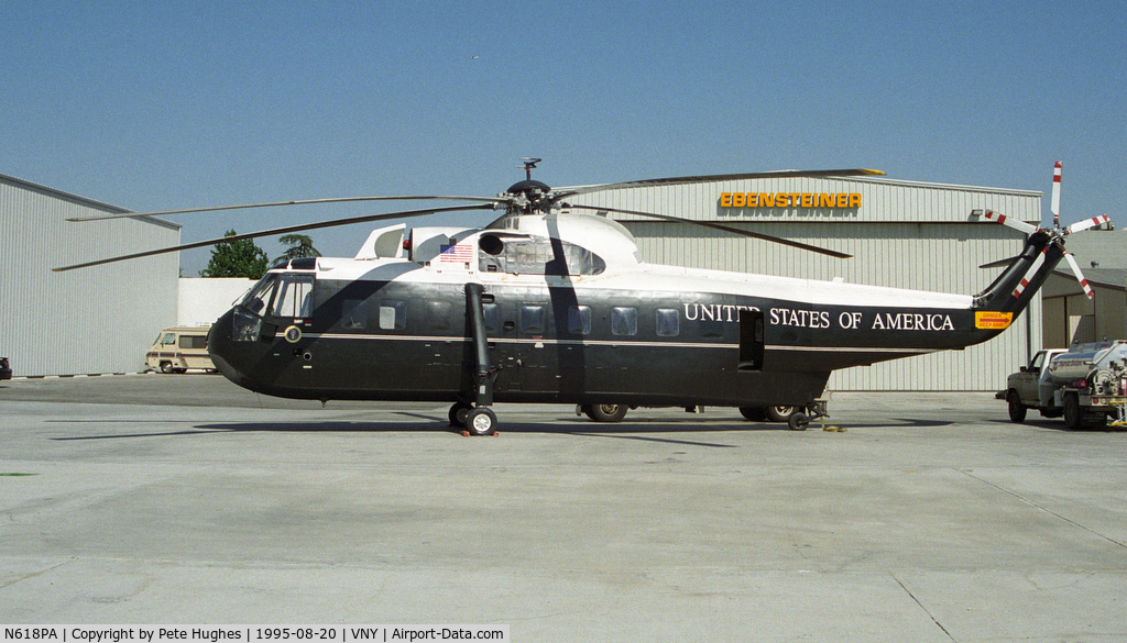 N618PA, 1968 Sikorsky S-61L C/N 61426, no, not a VH-3 but an S61L painted up for film work.  Van Nuys, 1995, almost cetainly N618PA