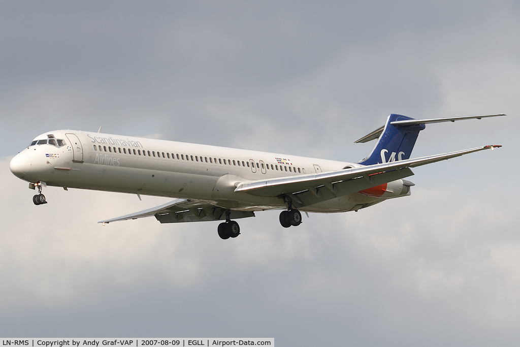 LN-RMS, 1992 McDonnell Douglas MD-82 (DC-9-82) C/N 53368, Scandinavian Airlines MD80