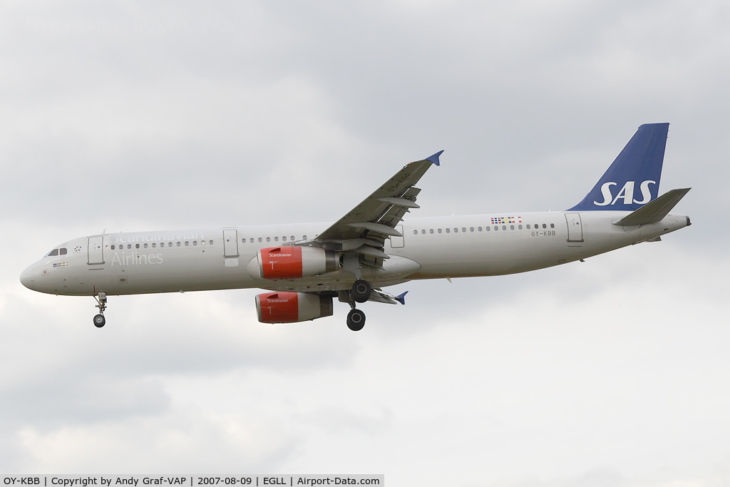 OY-KBB, 2001 Airbus A321-232 C/N 1642, Scandinavian Airlines A321