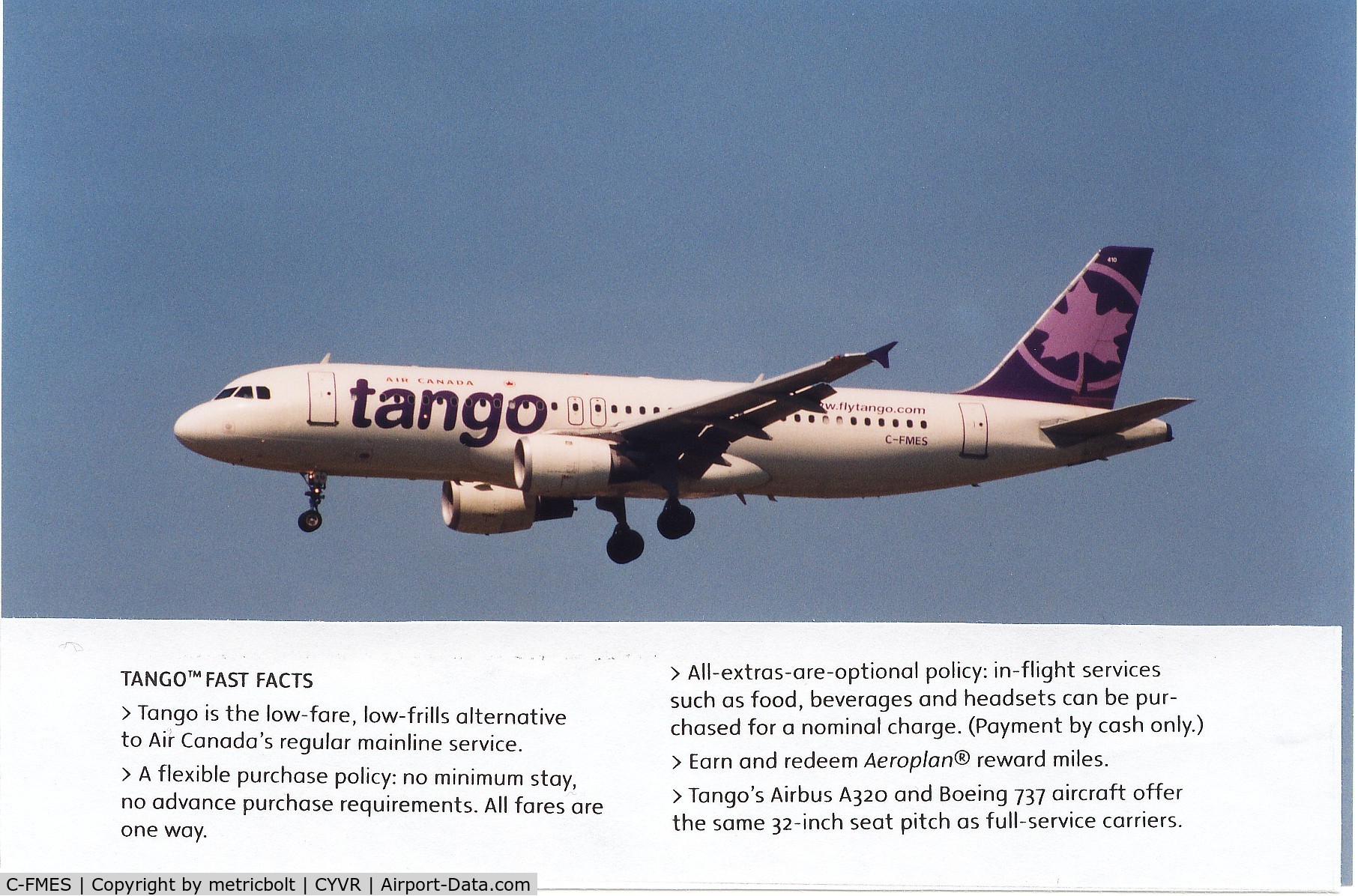 C-FMES, 1992 Airbus A320-211 C/N 305, My photo taken in Jul.2004.Magazine clipping added for info.