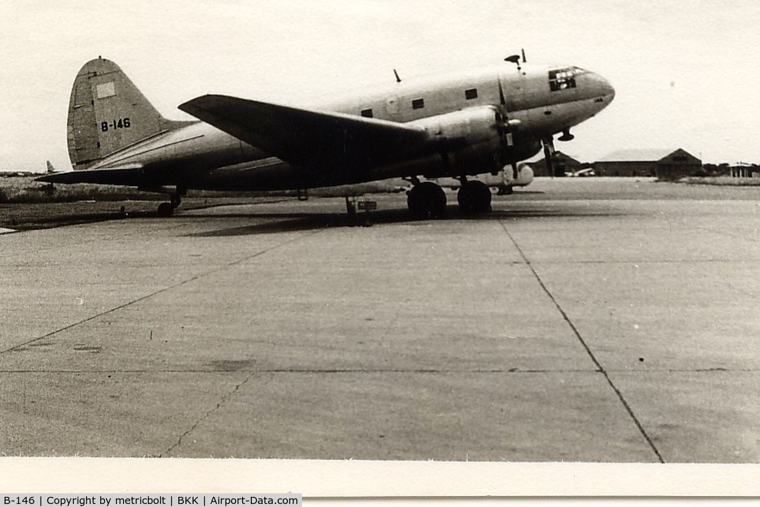 B-146, 1944 Curtiss C-46F Commando C/N 22461, Air America C-46F at BKK Don Muang Airport,June 1966.Aircraft w/o Tan Son Nhut AFB,Sep.1966