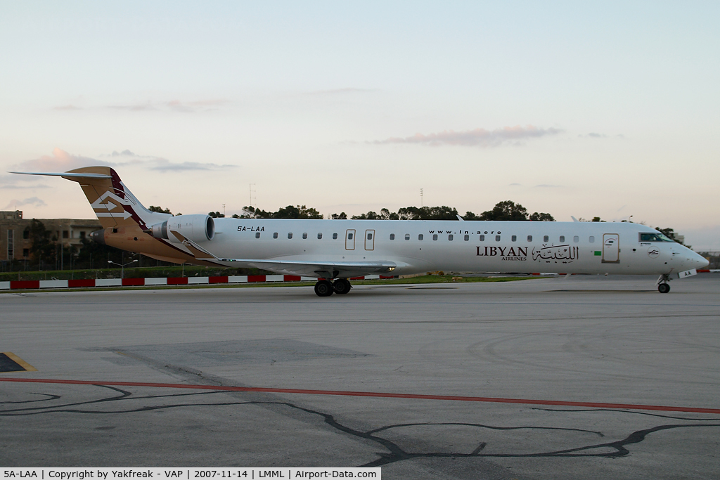 5A-LAA, 2007 Bombardier CRJ-900ER (CL-600-2D24) C/N 15120, Libyan Arab CRJ900