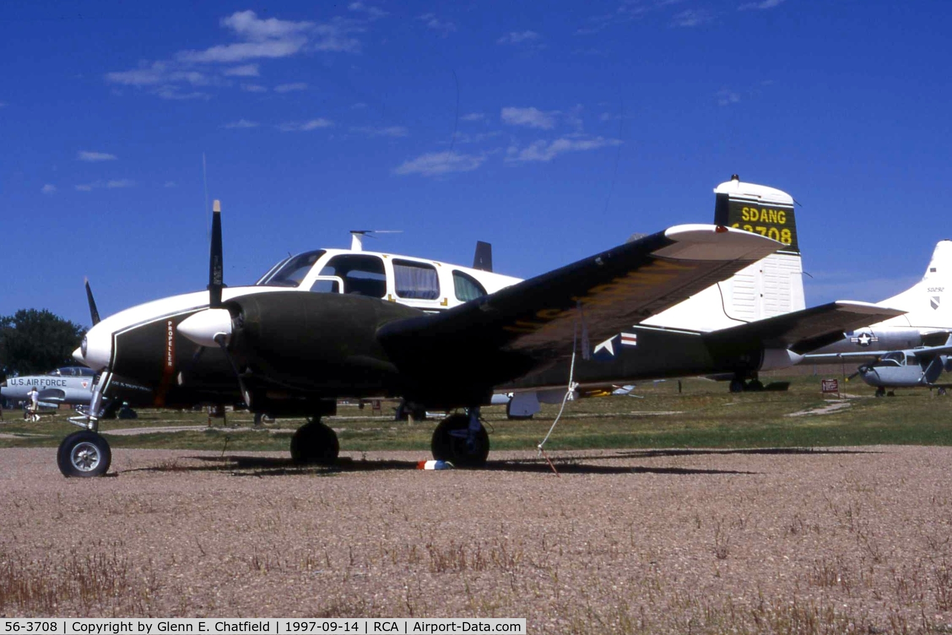 56-3708, 1957 Beech U-8D (L-23D) Seminole C/N LH-109, U-8D at the South Dakota Air & Space Museum