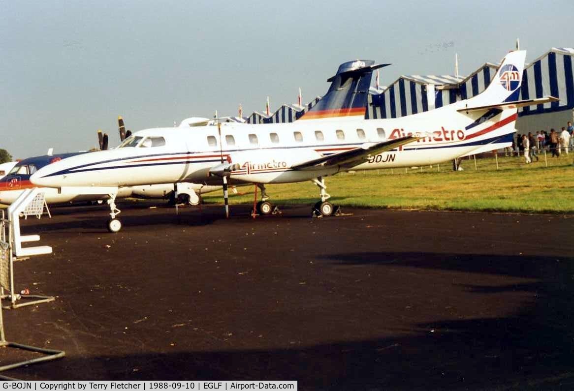 G-BOJN, 1988 Fairchild SA-227AC Metro III C/N AC-692B, Displayed at the 1988 Farnborough Show - subsequently became ZK-NSS