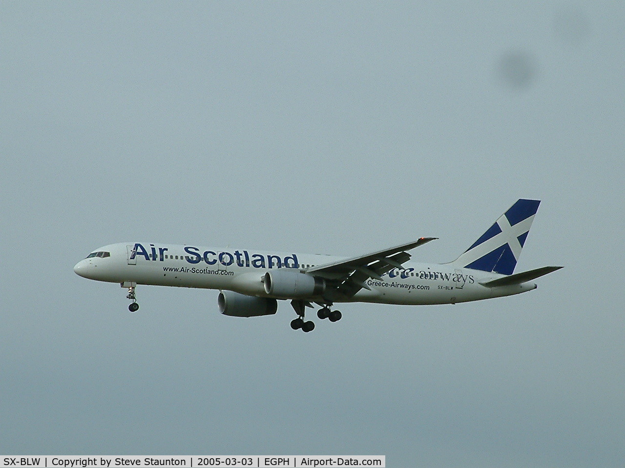 SX-BLW, 1989 Boeing 757-236 C/N 24397, Taken on a cold March afternoon at Edinburgh Airport