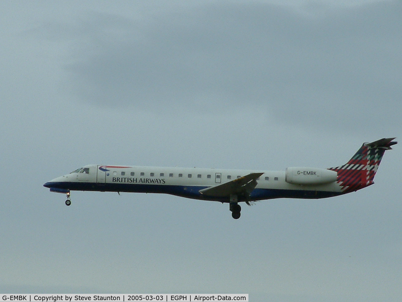 G-EMBK, 1999 Embraer EMB-145EU (ERJ-145EU) C/N 145167, Taken on a cold March afternoon at Edinburgh Airport