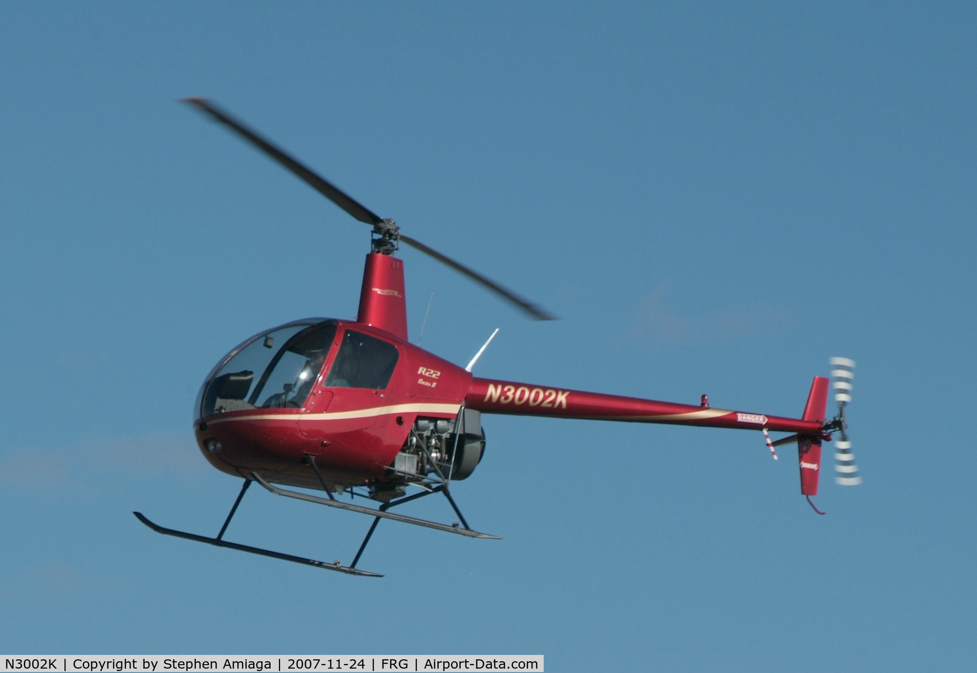 N3002K, 2007 Robinson R22 Beta C/N 4144, Republic Helicopters' newest trainer...
