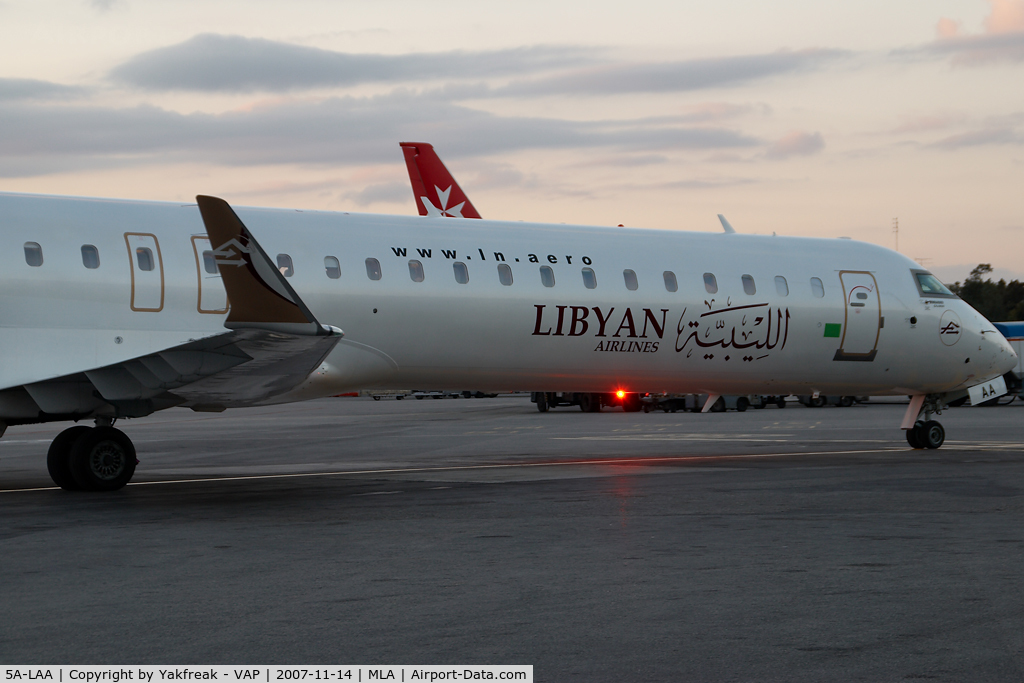 5A-LAA, 2007 Bombardier CRJ-900ER (CL-600-2D24) C/N 15120, Libyan Arab Canadair Regionaljet 900