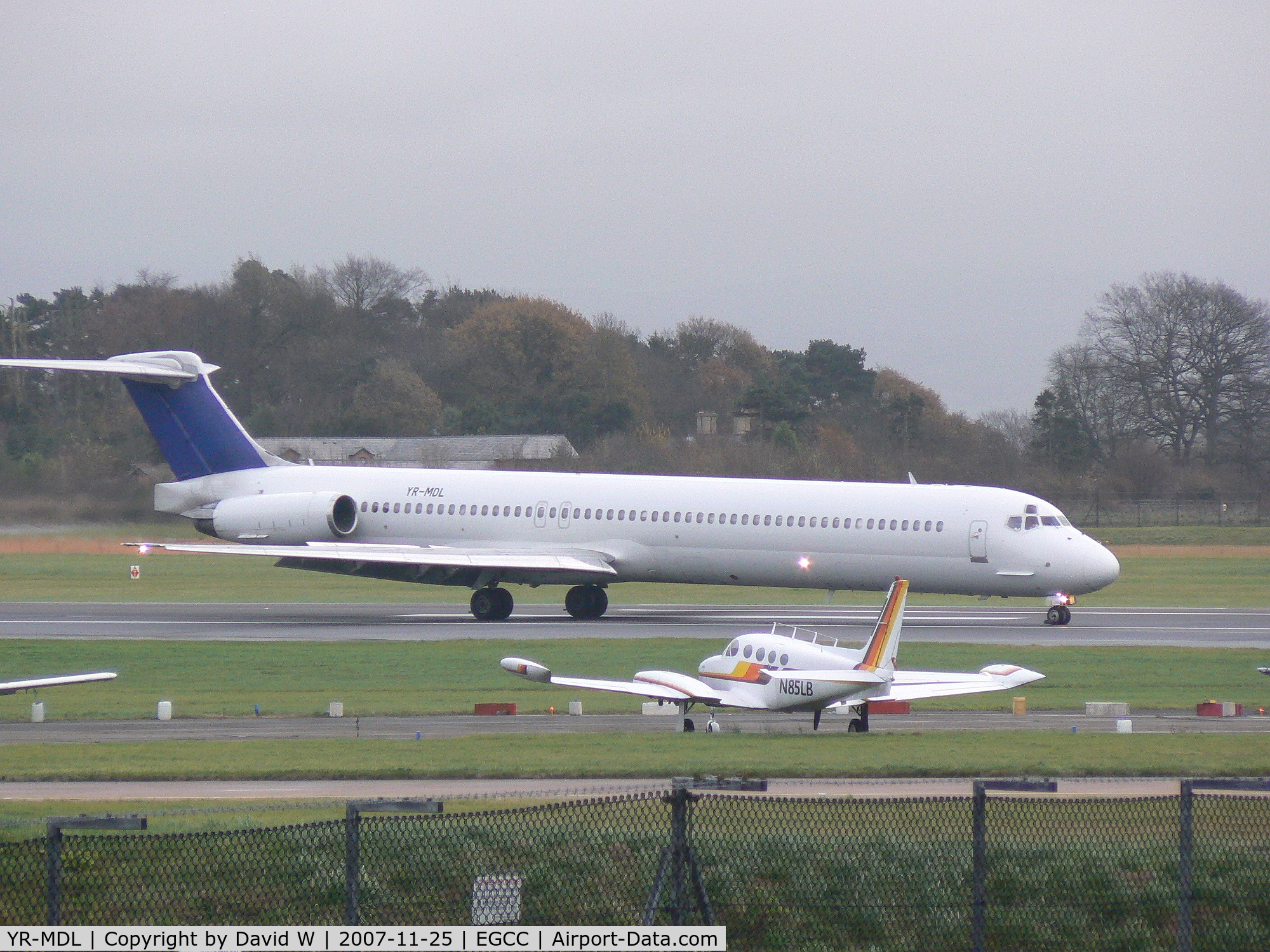 YR-MDL, 1981 McDonnell Douglas MD-82 (DC-9-82) C/N 48079, Just landed at Manchester.