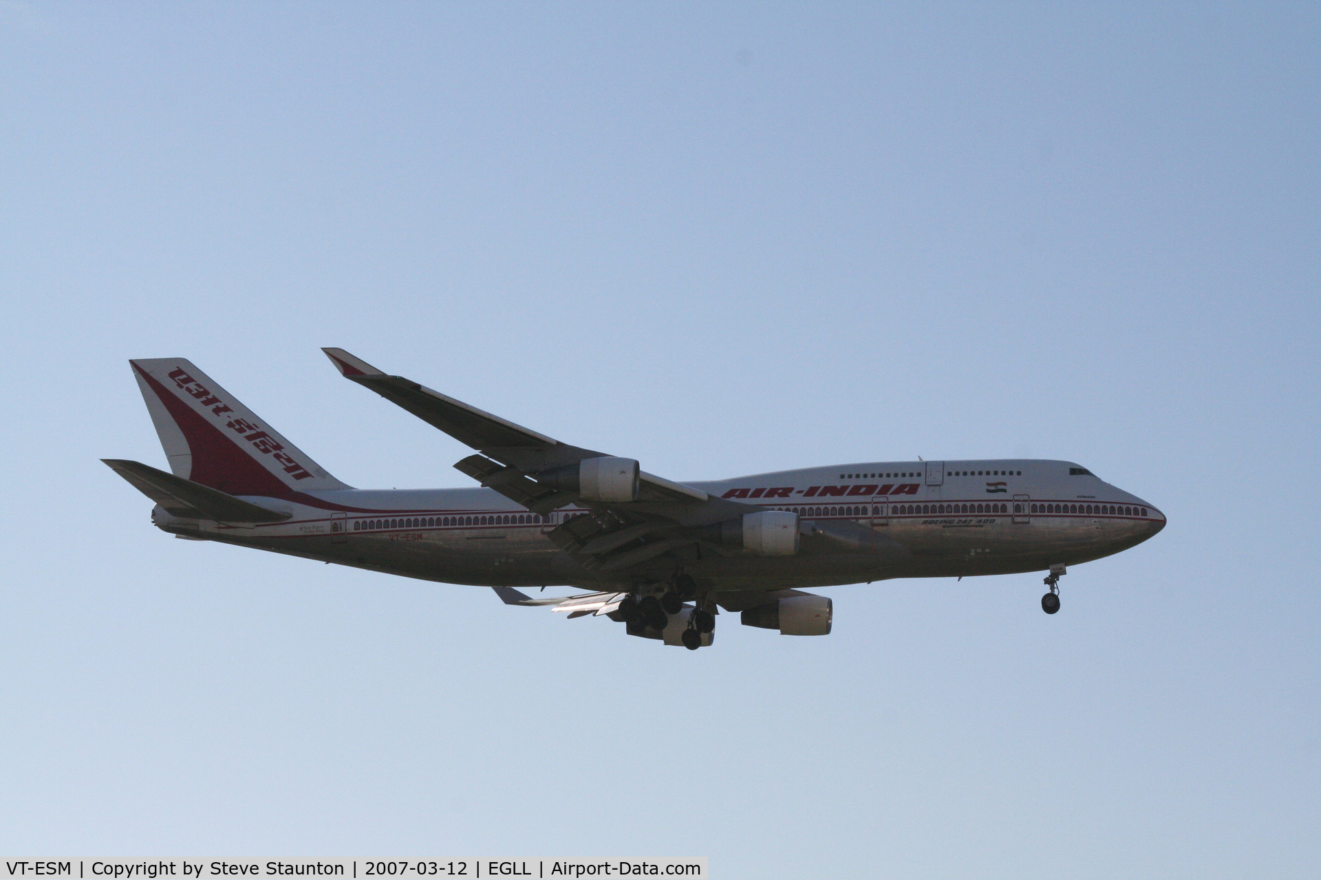 VT-ESM, 1993 Boeing 747-437 C/N 27078, Taken at Heathrow Airport March 2007