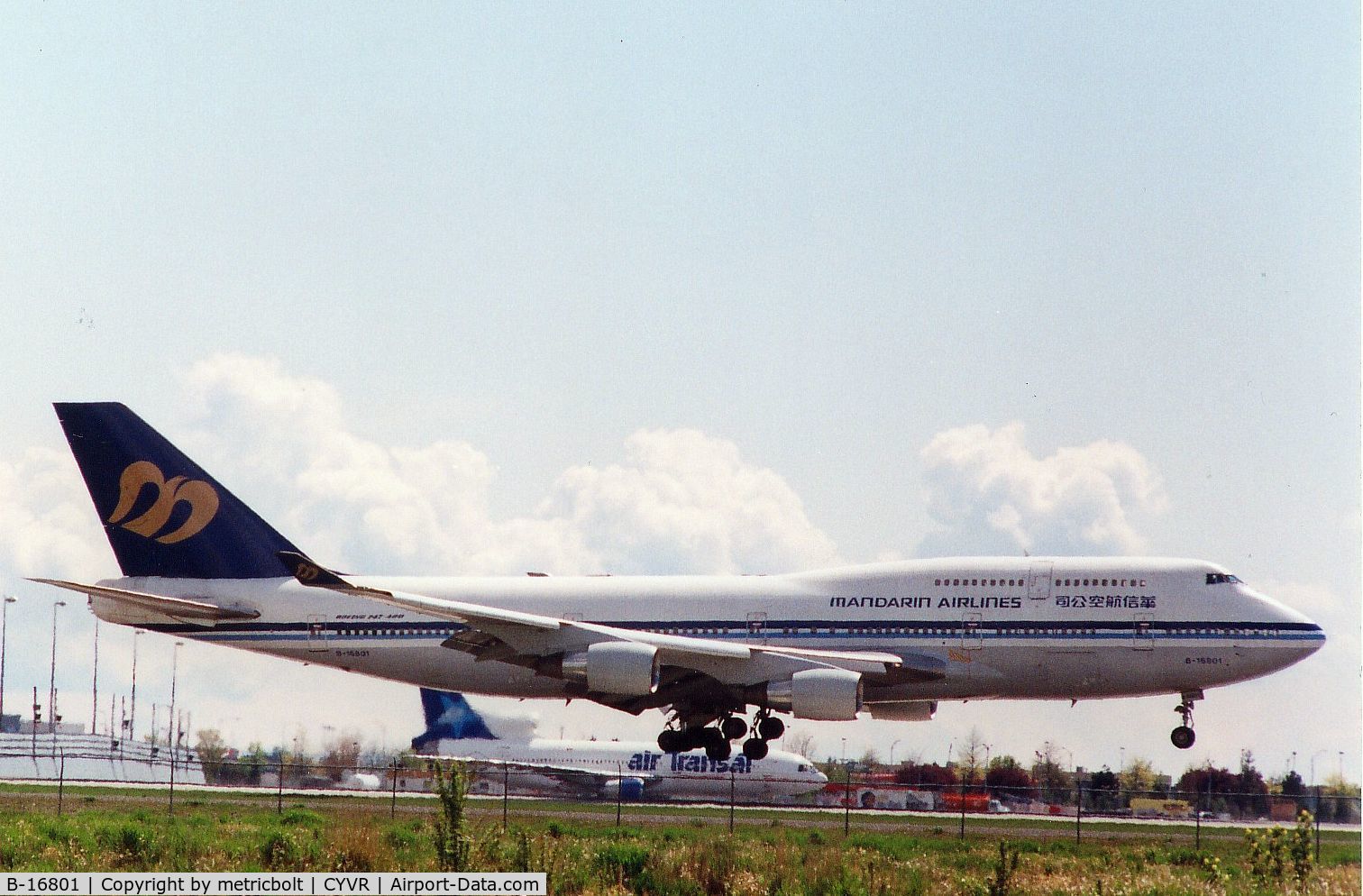 B-16801, 1995 Boeing 747-406 C/N 27965, Arrving in Vancouver from Taipei,late 1990s.