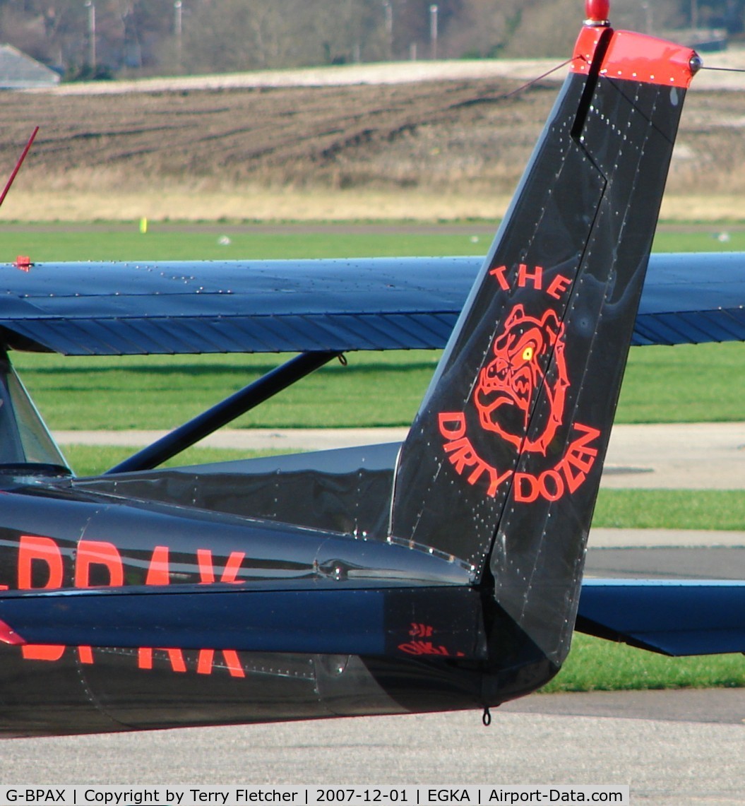 G-BPAX, 1975 Cessna 150M C/N 150-77401, Tail logo depicting the name of the Trustees Group for this aircraft