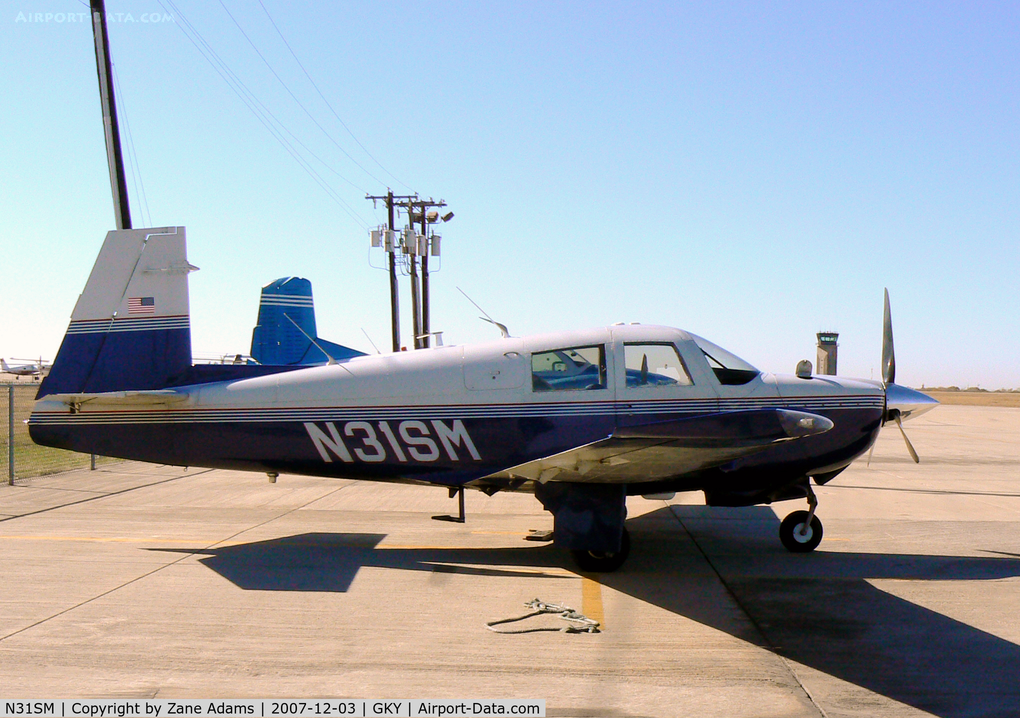 N31SM, 1965 Mooney M20E C/N 635, On the ramp at Arlington Municipal