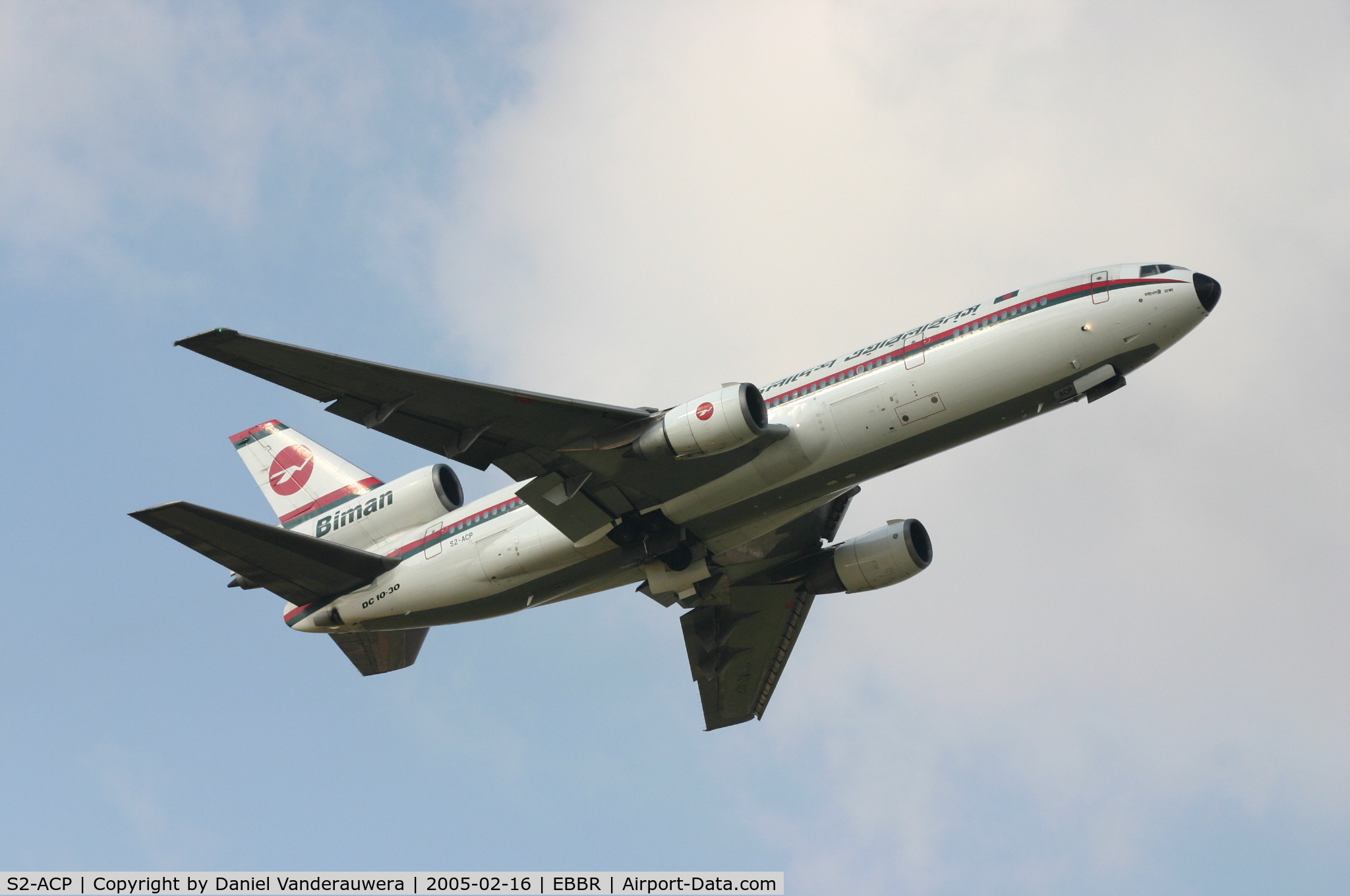 S2-ACP, 1979 McDonnell Douglas DC-10-30 C/N 46995/275, flight BG012 is taking off from rwy 07R