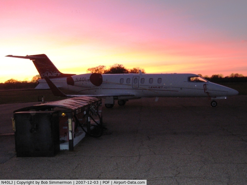 N40LJ, Learjet Inc 45 C/N 2009, Nice sunset photo at Poplar Bluff, MO