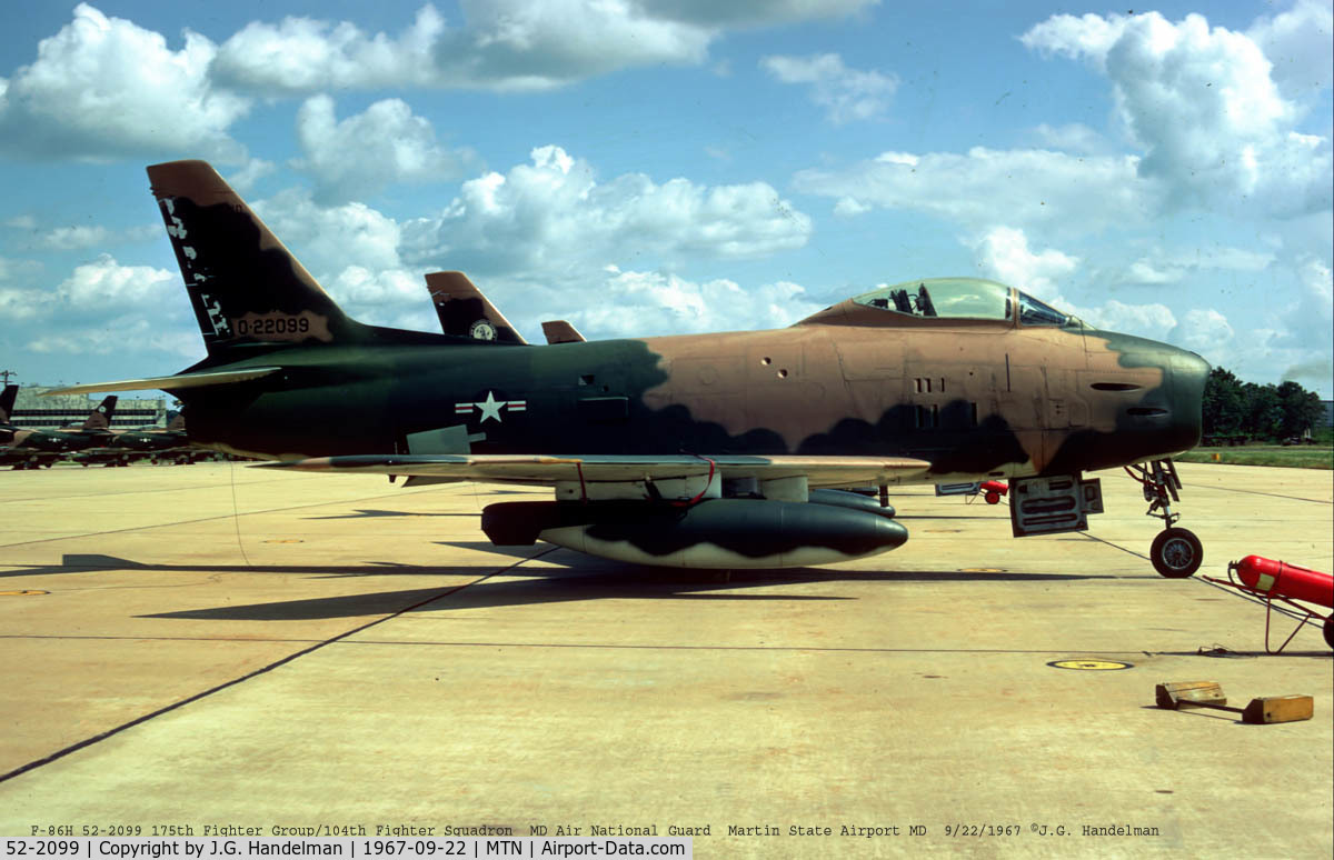 52-2099, North American QF-86H Sabre C/N 187-125, Maryland Air National Guard F-86H at Martin State Airport
